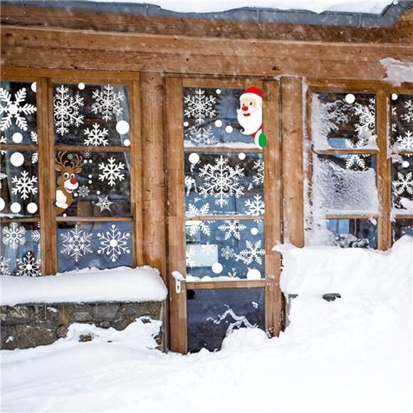 406pcs 8sheets Christmas Window Decals Snowflakes Christmas Decorations - Picture 3 of 6